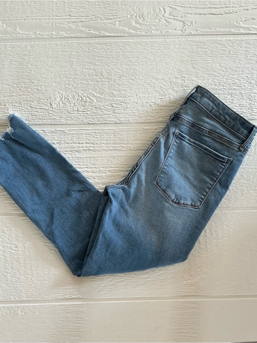 Abercrombie & Fitch Light Blue High-Rise Super Skinny Ankle Jeans